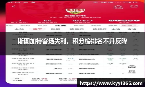斯图加特客场失利，积分榜排名不升反降